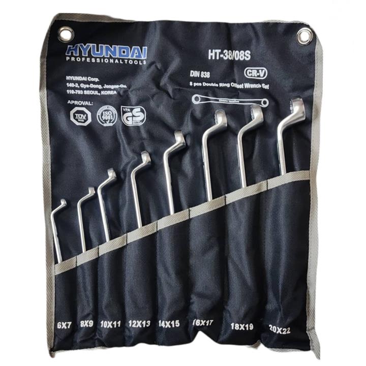 مجموعه 8 عددی آچار دوسر رینگی هیوندای مدل HT-38